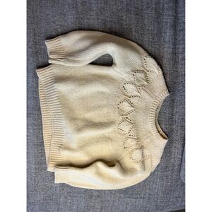 Zara Kids Sweater Knit Top Beige Size 3-4 Years Girls Long Sleeve